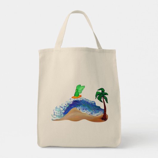 Surfing Angel Healing Art Canvas tas (Achterkant)