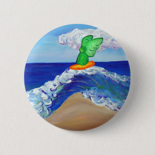 Surfing Angel Raphael Button