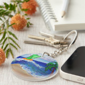 Surfing Angel Raphael Guardian Custom Sleutelhange Sleutelhanger (Voorkant Rechts)
