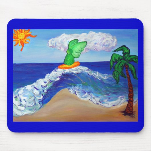 Surfing Angel Raphael Mousepad Muismat (Voorkant)