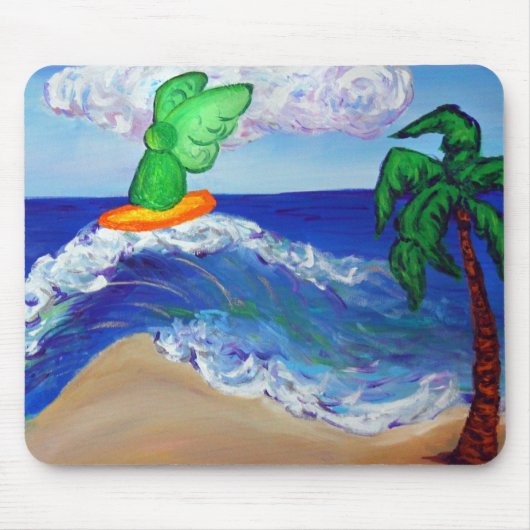 Surfing Angel Raphael Mousepad Muismat (Voorkant)