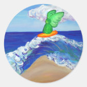 Surfing Angel Raphael Sticker (Voorkant)