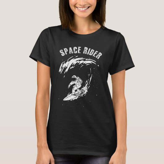 Surfing Astronaut Space Rider Surf the Wave 1 T-shirt (Voorkant)