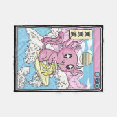 Surfing Axolotl Drinking Nana Milk Kawaii Anime Va Fleece Deken (Voorkant (Horizontaal))