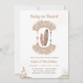 Surfing Beach Boho Baby On Board Baby Shower Kaart (Voorkant)