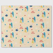 Surfing Beach Dog Christmas Holiday Gift Wrap Cadeaupapier (Vlak)
