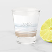 Surfing beach personalised shot glas (Voorkant)