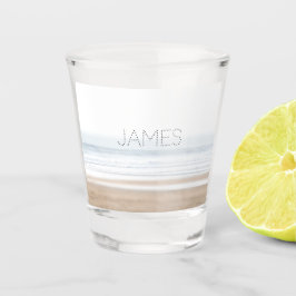 Surfing beach personalised shot glas