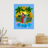 Surfing Beach Poster (Keuken)