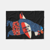Surfing Bear On San Diego Beach California Summer  Fleece Deken (Voorkant (Horizontaal))