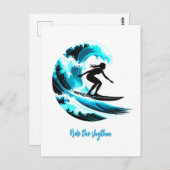 surfing briefkaart (Voorkant / Achterkant)