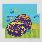 Surfing Buggy Invitation Kaart (Voorkant / Achterkant)