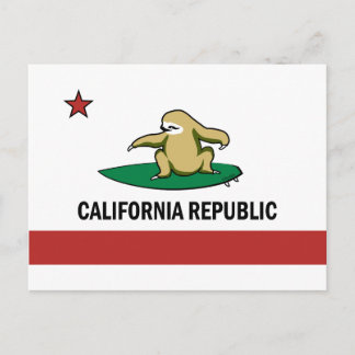 Surfing Cali Sloth Briefkaart