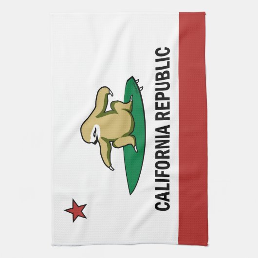 Surfing Cali Sloth Theedoek (Verticaal)