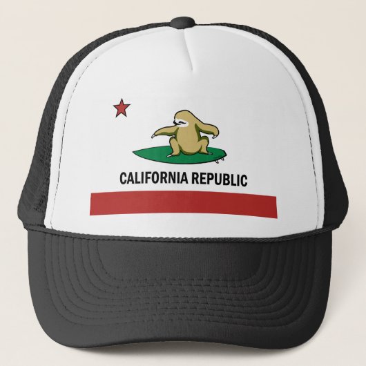 Surfing Cali Sloth Trucker Pet (Voorkant)