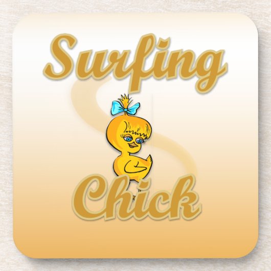 Surfing Chick Drankjes Onderzetter (Voorkant)