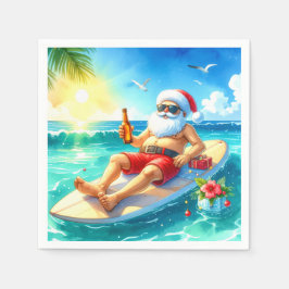 Surfing Christmas in Hawaii with Santa Claus Servet