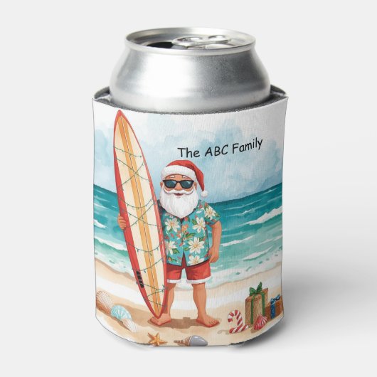 Surfing Christmas in July with SANTA CLAUS Blikjeskoeler (Blikje Voorkant)