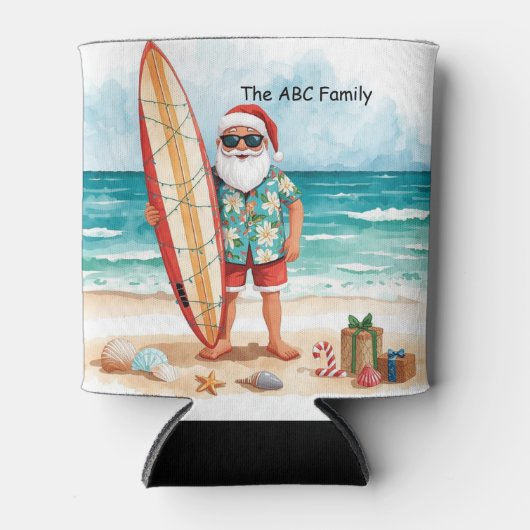 Surfing Christmas in July with SANTA CLAUS   Blikjeskoeler (Voorkant)