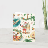 Surfing Christmas in July with SANTA CLAUS   Kaart (Achterkant)