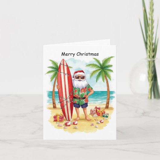 Surfing Christmas in July with SANTA CLAUS   Kaart (Voorkant)