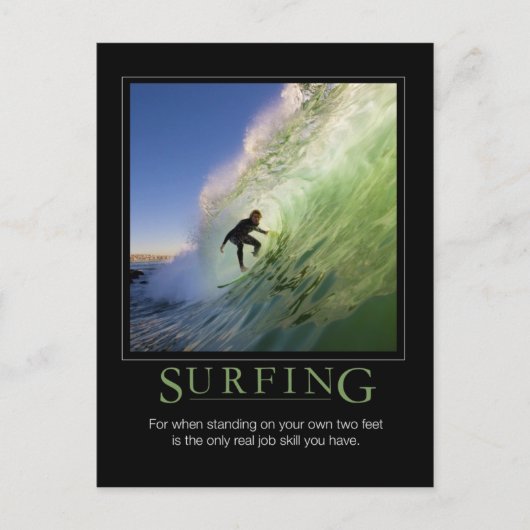 Surfing_Demotivational Poster Briefkaart (Voorkant)