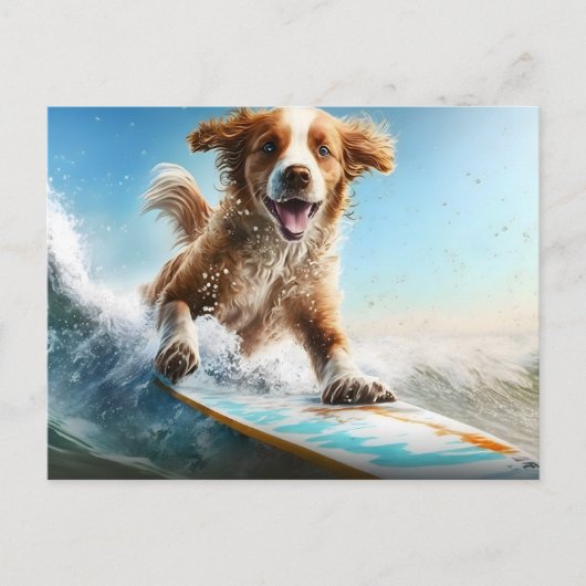 Surfing Dog Briefkaart (Voorkant)