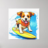 Surfing Dog Canvas Afdruk (Voorkant)
