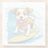 Surfing Dog Glazen Onderzetter (Achterkant)