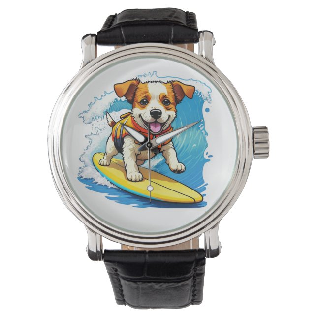 Surfing Dog Horloge (Voorkant)