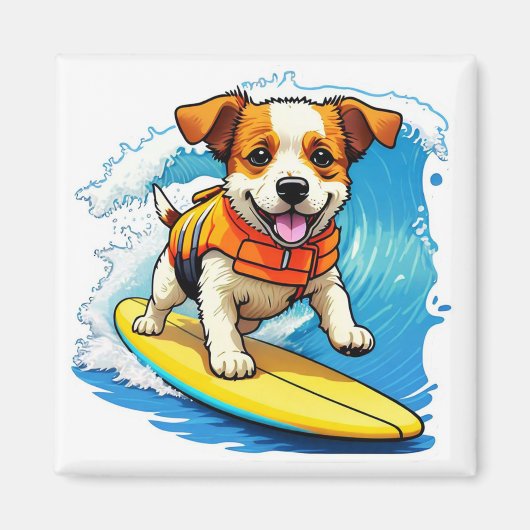 Surfing Dog Magneet (Voorkant)