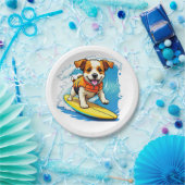 Surfing Dog Papieren Bordje (Feest)