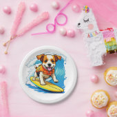 Surfing Dog Papieren Bordje (Feest)