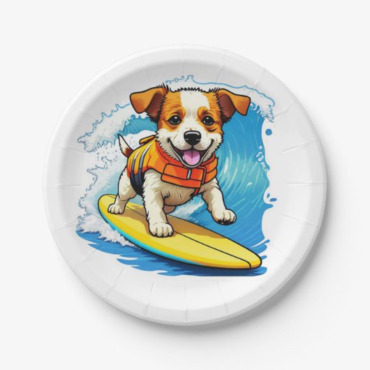 Surfing Dog Papieren Bordje (Voorkant)