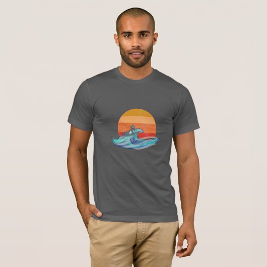  Surfing Dog shirt voor mannen (Voorkant volledig)