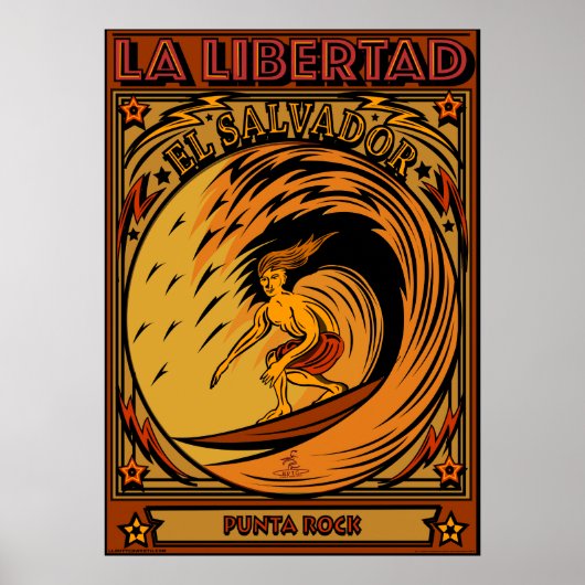 SURFING EL SALVADOR LA LIBERTAD POSTER (Voorkant)