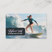 Surfing Female Instructor  Business Card Visitekaartje (Voorkant)