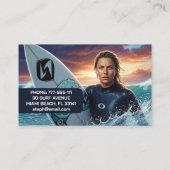 Surfing Female Instructor  Visitekaartje (Achterkant)