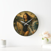 Surfing Funny Mona Lisa for Beach & Ocean Lovers Grote Klok (Huis)