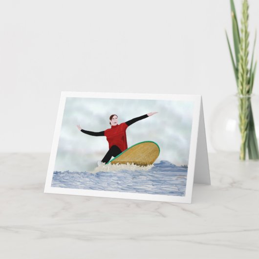 Surfing Girl LeeMarie's creatieve designkaart Feestdagen Kaart (Voorkant)