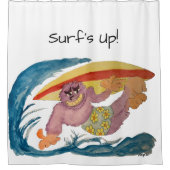 Surfing Gorilla Douchegordijn (Voorkant)