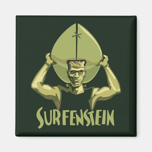 Surfing Halloween Frankenstein Magneet (Voorkant)
