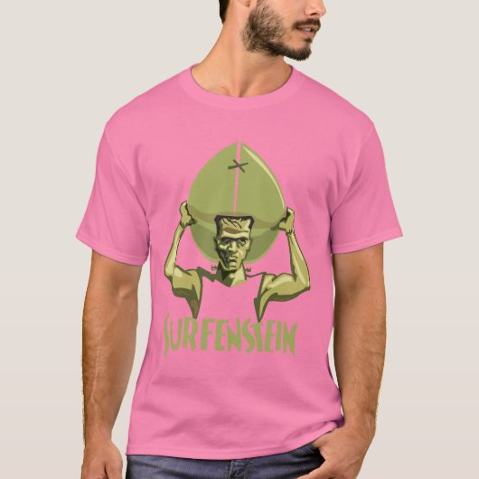 Surfing Halloween Frankenstein T-shirt (Voorkant)