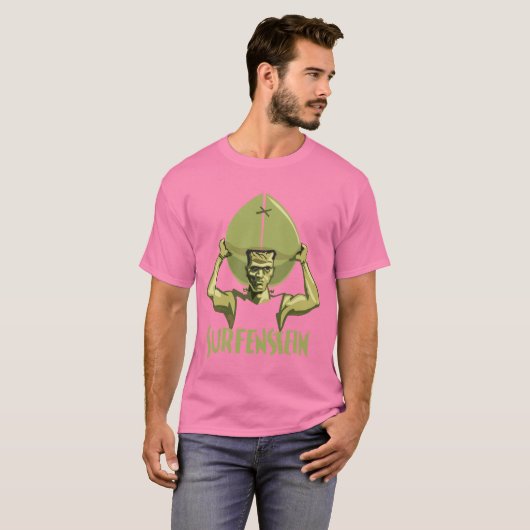 Surfing Halloween Frankenstein T-shirt (Voorkant volledig)
