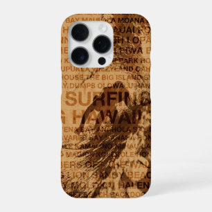 Surfing Hawaï Groene Kamer Nep Hout Surfer iPhone 16 Pro Hoesje