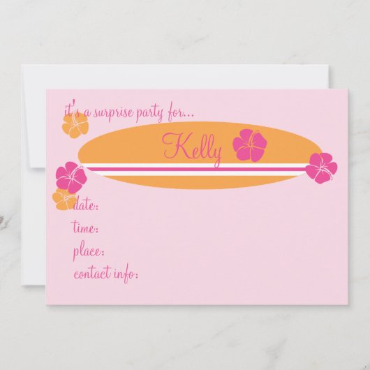 Surfing Hibiscus Kaart (Voorkant)