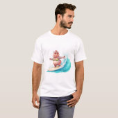 Surfing Hippo Christmas Bikini Hippo T-Shirt  (Voorkant volledig)