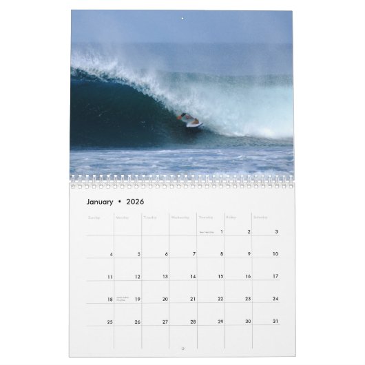 Surfing In Costa Rica 2026 Calendar Kalender (Jan 2026)