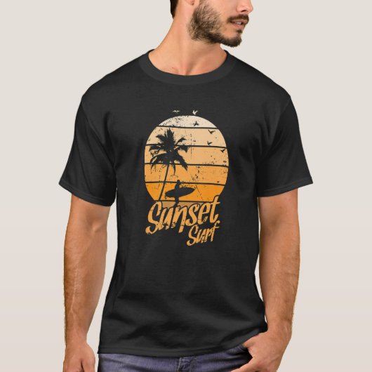 Surfing in the Twilight with Palm T-shirt (Voorkant)