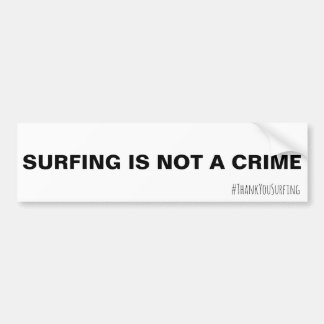 SURFING IS GEEN CRIMINE Bumpersticker - Wit/zwart